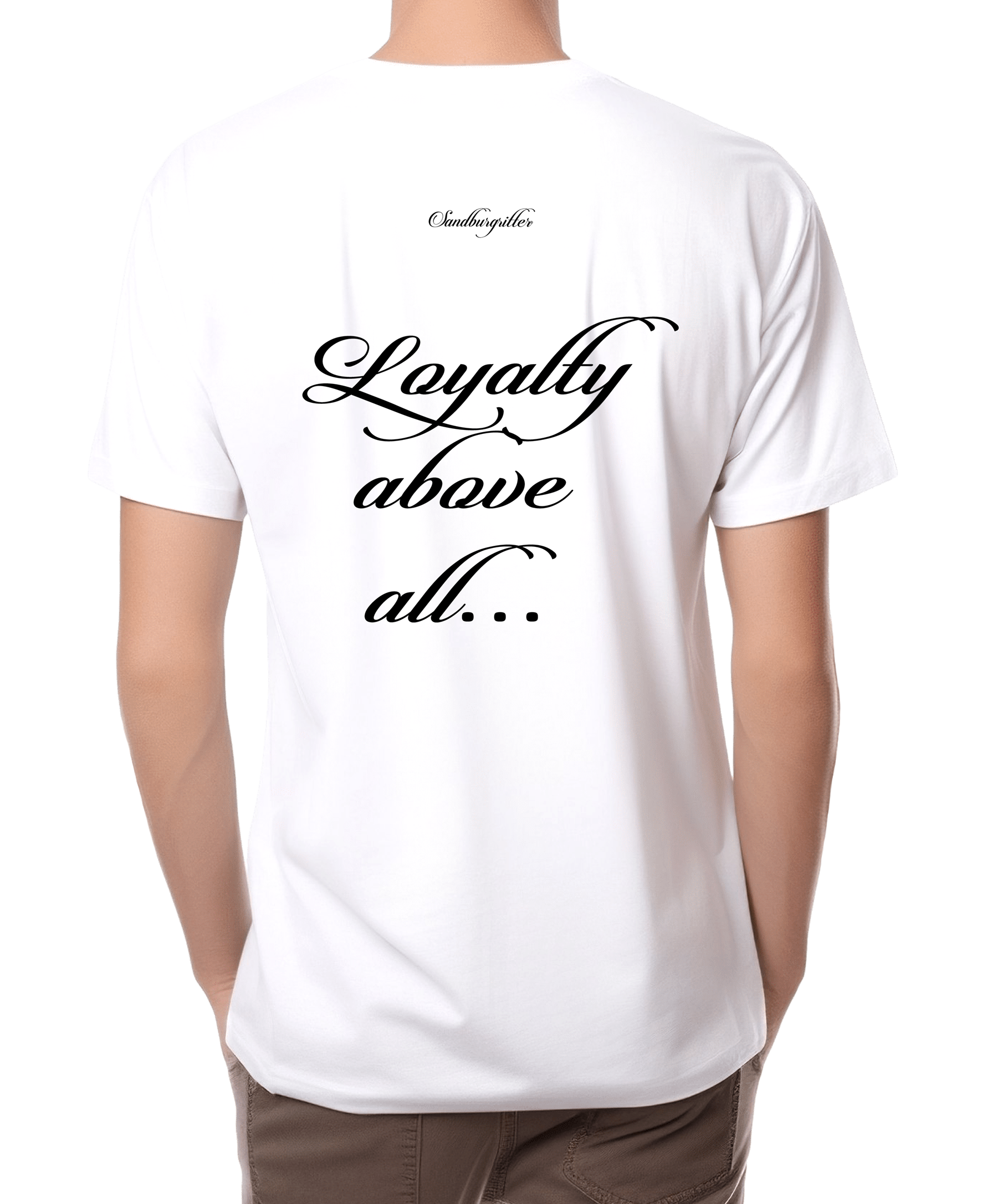 SANDBURGRITTER® HERREN T-SHIRT LOYALTY white • SANDBURGRITTER® SHOP • www.sandburgritter.shop
