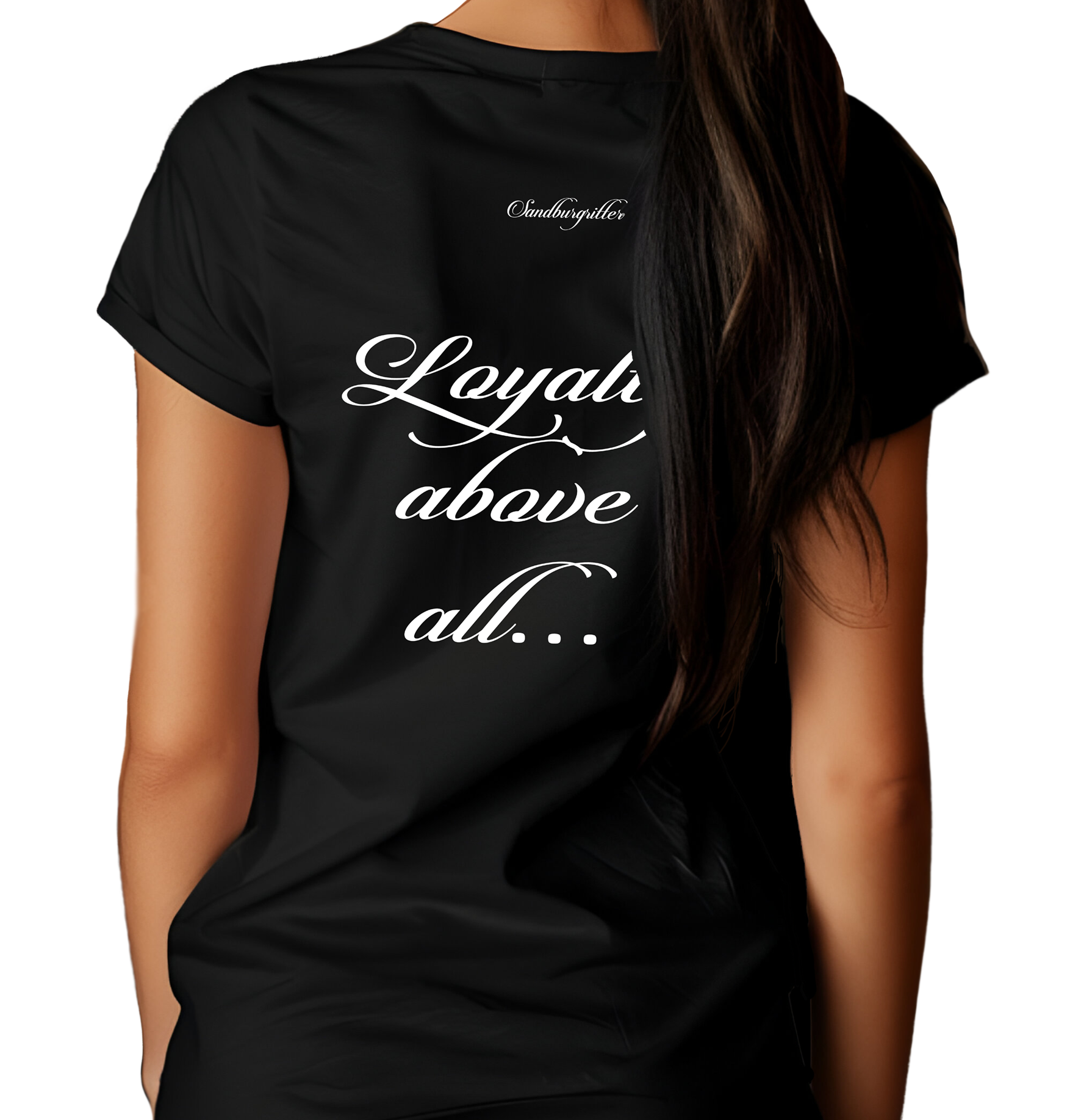 SANDBURGRITTER SHOP DAMEN T-SHIRT LOYALTY black backview