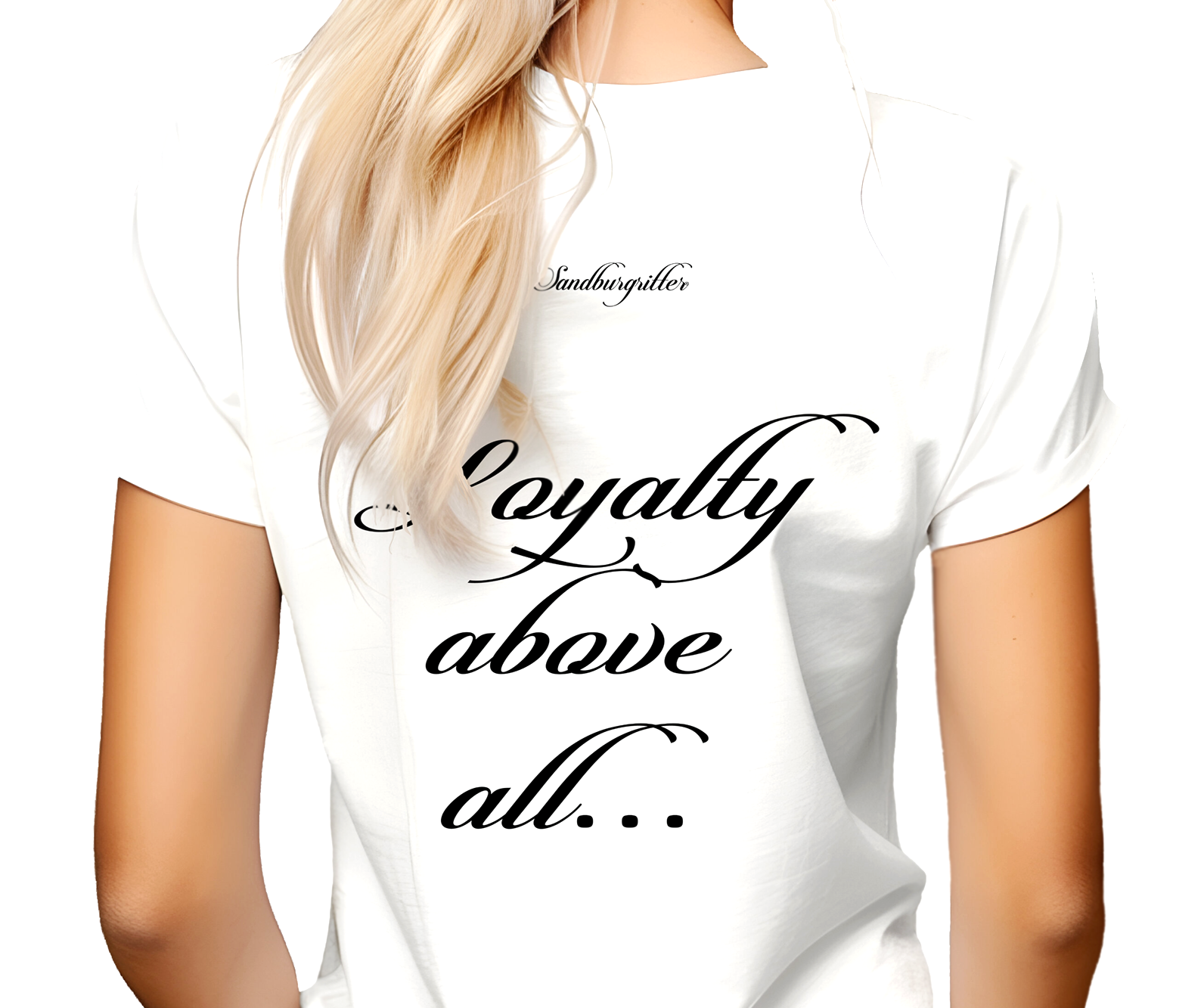 SANDBURGRITTER SHOP DAMEN T-SHIRT LOYALTY white backview