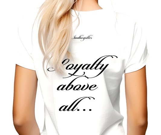SANDBURGRITTER SHOP DAMEN T-SHIRT LOYALTY white backview